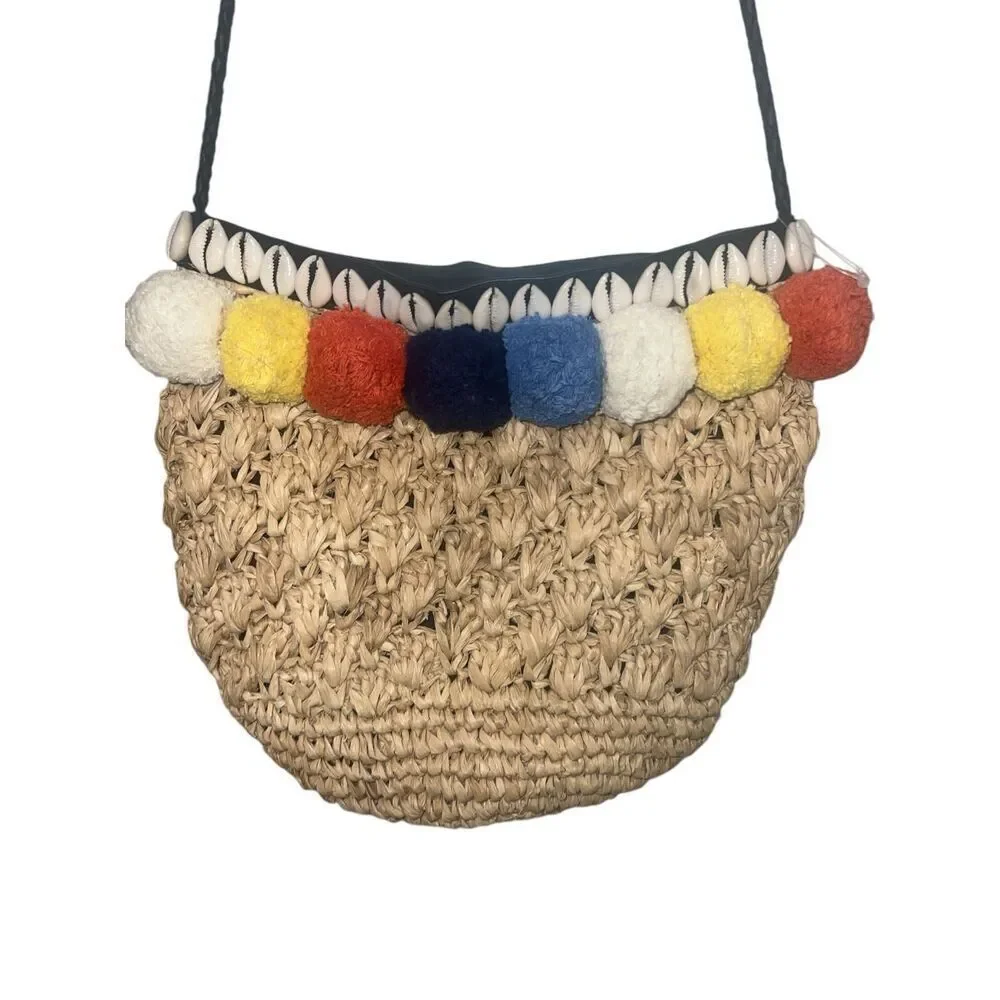 ✨Anthropologie Cleobella Crossbody Shells & Pompom Bag✨